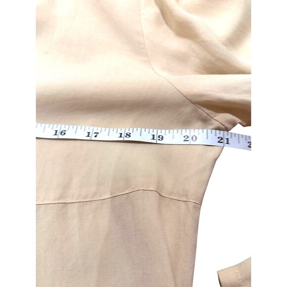 August Silk Cream Tunic Top Mother-of-Pearl Button Front, size M - Picture 3 of 6